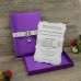 Purple Silk Box Wedding Invitation Card with Ribbon Bow Customized